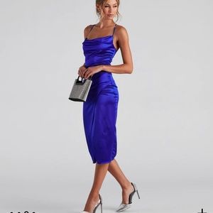NWT royal blue dress, size MED. wedding guest